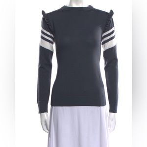 Perfect Moment Merino WoolStriped Sweater Blue